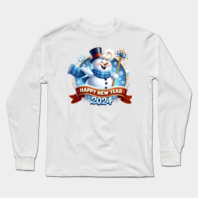 Frosty's Holiday Magic: Celebrate Christmas and Ring in the New Year with Whimsical Designs! Long Sleeve T-Shirt by insaneLEDP